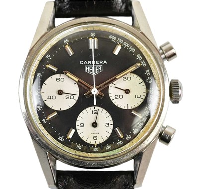 Lot 1810 - HEUER; a rare vintage gentleman's stainless...