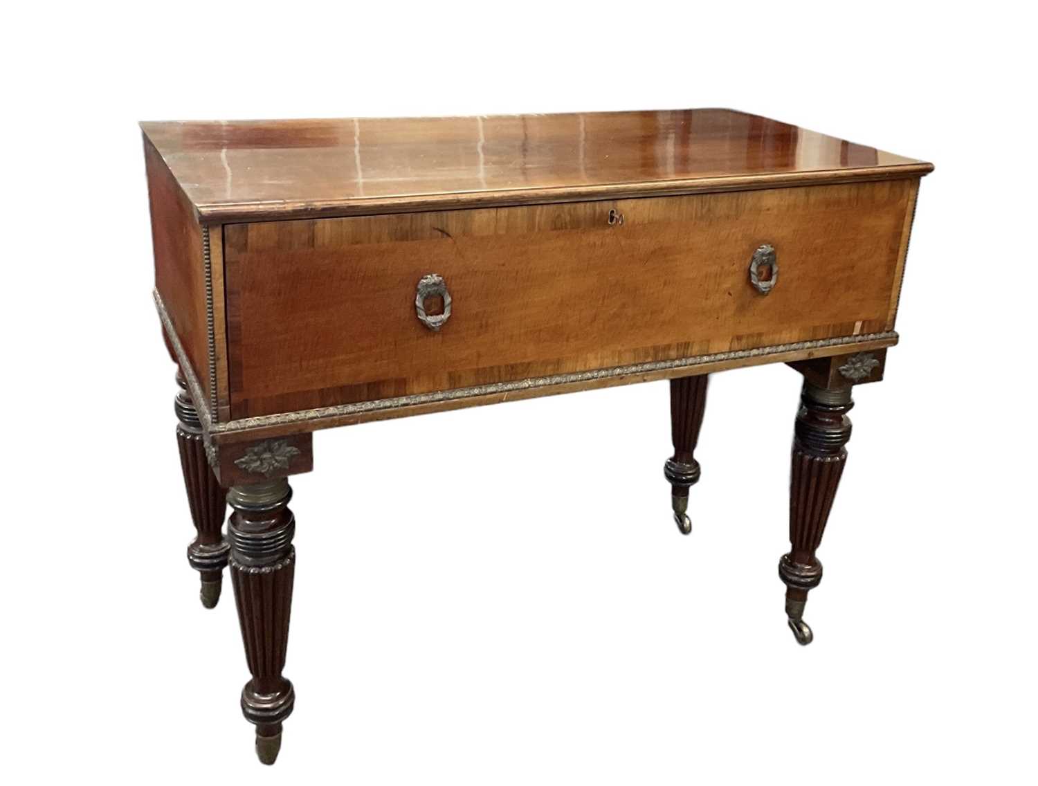 Lot 36 - A 19th century mahogany spinet desk, with...