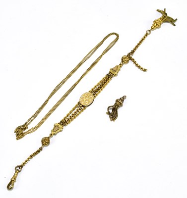 Lot 1543 - A Victorian yellow metal Albertina, length...