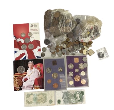 Lot 1407 - A quantity of sundry coinage including pennies,...