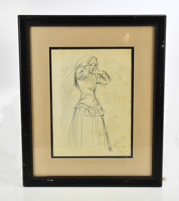 Lot 1724 - MANNER OF AUGUSTUS EDWIN JOHN; black charcoal...