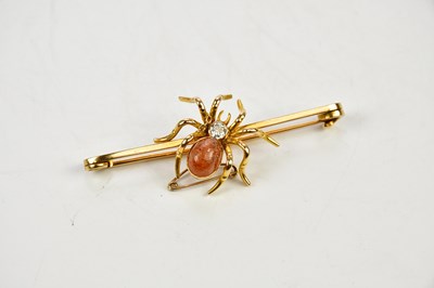 Lot 351 - A yellow metal spider bar brooch stamped 15ct,...