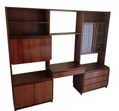 Lot 1003 - MCINTOSH; a mid century rosewood wall unit,...