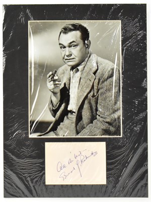 Lot 1717 - EDWARD G. ROBINSON; a mounted display...