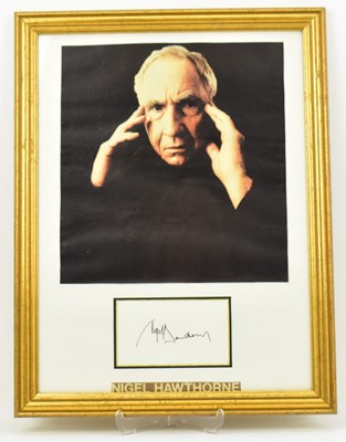 Lot 1714 - NIGEL HAWTHORNE; a framed display featuring a...