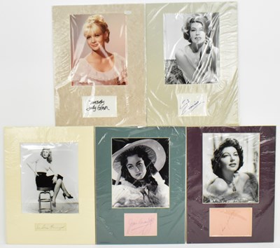 Lot 1611 - Five mounted displays with autographs of...