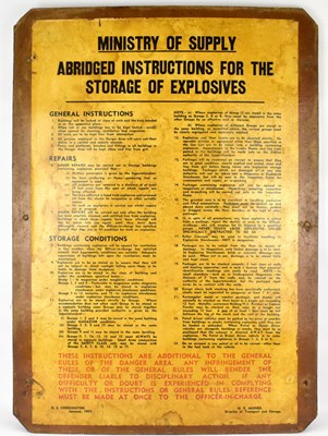 Lot 570 - A Ministry of Supply Works poster on wooden board