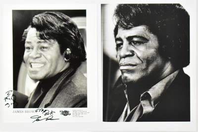 Lot 1809 - JAMES BROWN; a display of two black and white...