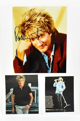 Lot 1813 - ROD STEWART; a display featuring a colour...
