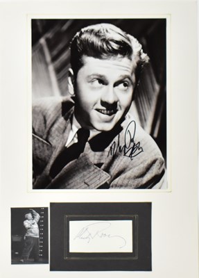 Lot 1674 - MICKEY ROONEY; a signed black and white photo...