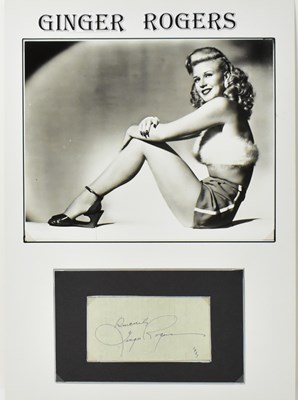 Lot 1675 - GINGER ROGERS; a black and white photo image...