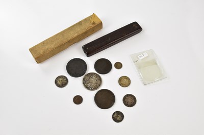 Lot 2607A - A small collection of coins including George...