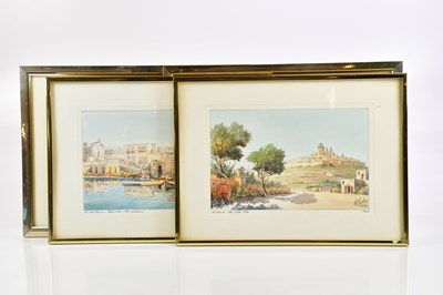 Lot 1588 - ALDO M GALEA (Maltese); four watercolours,...