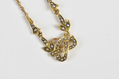 Lot 1660 - A Victorian yellow metal seed pearl set...