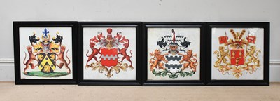 Lot 1514 - Four contemporary prints of armorial crests,...