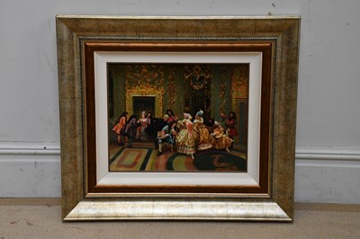 Lot 1625 - A WEBB; contemporary oil on board, figures in...
