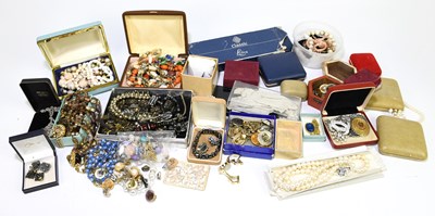 Lot 1591 - A collection of costume jewellery, including...