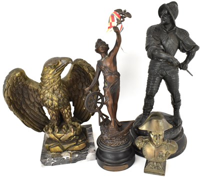 Lot 150 - Three bronze and bronzed figures