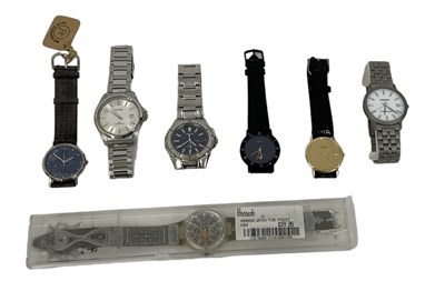 Lot 1428 - Seven gentleman's wristwatches including boxed...
