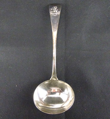 Lot 656 - A George IV hallmarked silver sauce ladle
