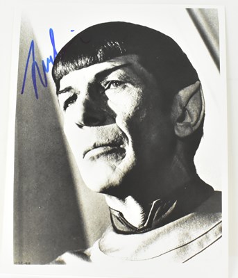 Lot 1819 - LEONARD NIMOY; a signed black and white photo...