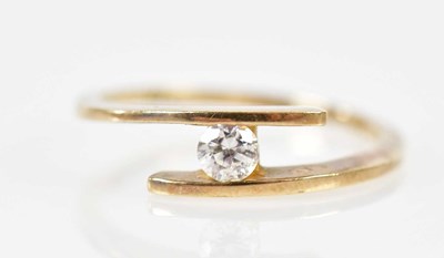 Lot 1456 - A 9ct yellow gold single cubic zirconia stone...