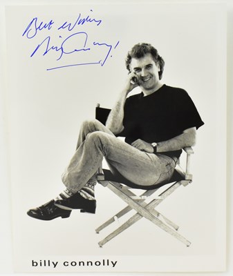 Lot 1823 - BILLY CONNOLLY; a black and white promotional...