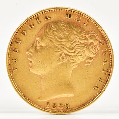 Lot 1520 - A Victoria full sovereign, 1880, shield back,...