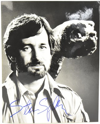 Lot 1566 - STEVEN SPIELBERG; a black and white photo...