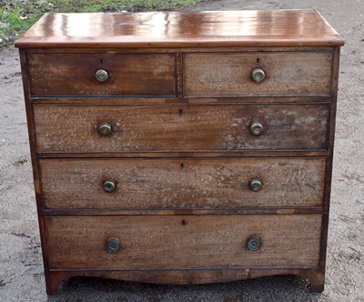 Lot 1659 - A George III mahogany chest, of two short and...