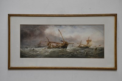 Lot 1569 - A HERFEST; watercolour, sailing scene, signed...