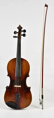 Lot 1535 - A full size German violin, unlabelled, the one-...