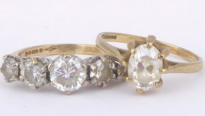 Lot 761 - Two 9ct gold dress rings including one with a...
