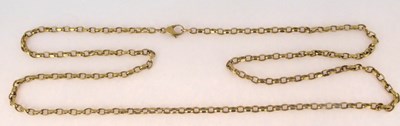 Lot 824 - A 9ct gold belcher link necklace with lobster...