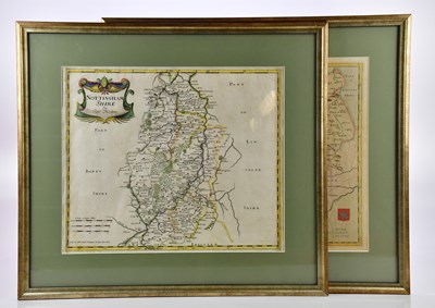 Lot 1539 - ROBERT MORDEN; two hand tinted maps comprising...