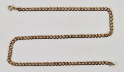 Lot 1302 - A 9ct yellow gold flat Cuban link necklace,...