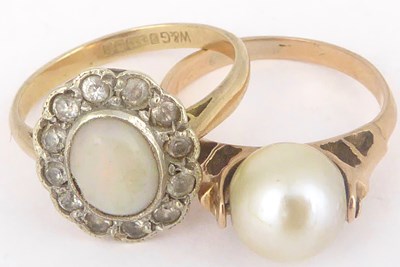 Lot 772 - Two 9ct gold dress rings, both size M, and a...