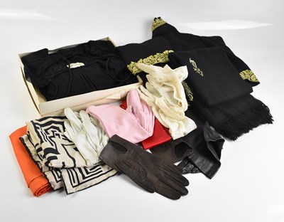 Lot 1931 - JANET REGER; a vintage black silk and lace...