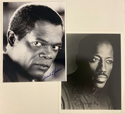 Lot 1777 - SAMUEL L JACKSON; a black and white...