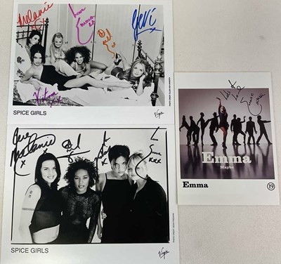 Lot 1584 - SPICE GIRLS; two signed promotional black and...