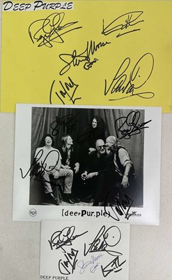 Lot 1785 - DEEP PURPLE; a black and white photo image...