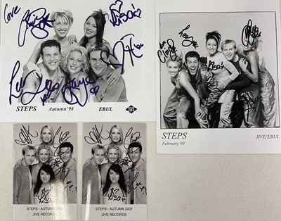 Lot 1761 - STEPS; two black and white promotional cards...