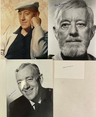 Lot 1771 - ALEC GUINNESS; a black and white photo...