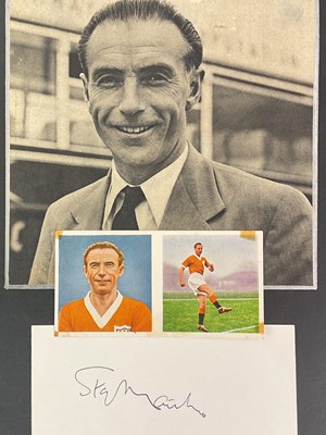Lot 1772 - SIR STANLEY MATTHEWS; a black and white image...