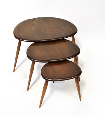 Lot 3 - ERCOL; a 'Pebble' nest of three tables, on...
