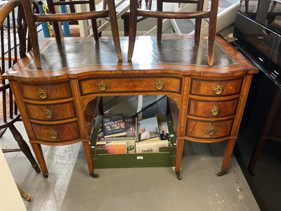 Lot 9 - An Edwardian inlaid seven drawer knee-hole...