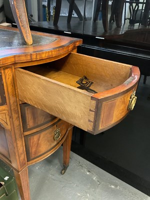 Lot 9 - An Edwardian inlaid seven drawer knee-hole...