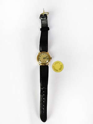 Lot 668 - CRUSADER; a 9ct gold wristwatch, the dial set...