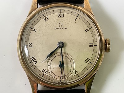 Lot 662A - OMEGA; a gentleman's vintage 9ct gold cased...