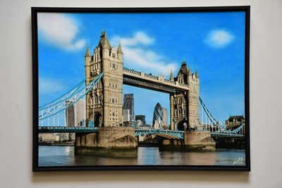 Lot 1655 - NICK HOLDSWORTH; mixed media on board, 'Tower...